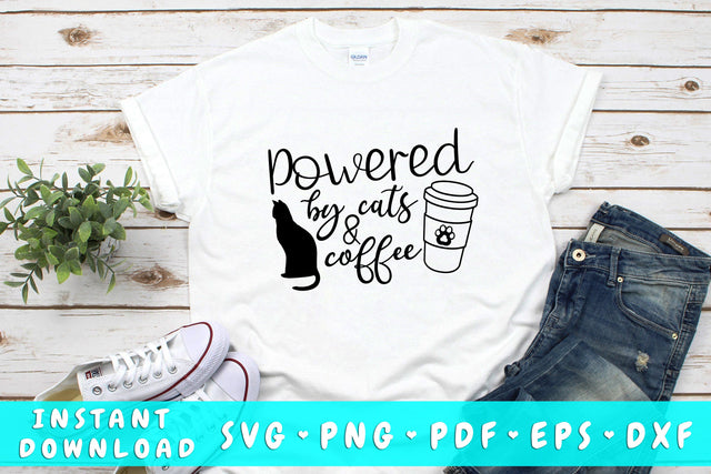 Powered By Cats And Coffee SVG SVG HappyDesignStudio 