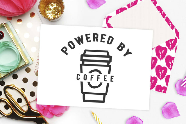 Powered by coffee | Funny coffee cut file SVG TheBlackCatPrints 