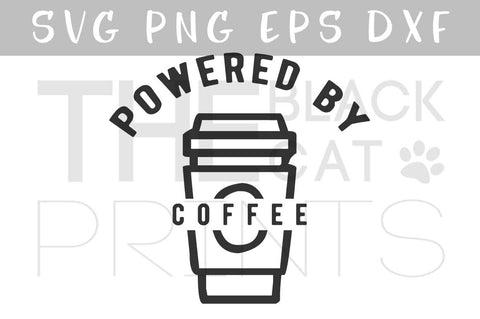 Powered by coffee | Funny coffee cut file SVG TheBlackCatPrints 