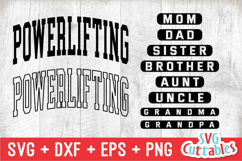 Powerlifting svg - Powerlifting Cut File - Powerlifting Family - svg - eps - dxf - png - Silhouette - Cricut - Digital Download SVG Svg Cuttables 