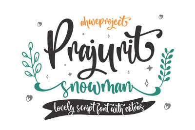 Prajurit Snowman - Beautiful and Romantic Handwritten Font Font ahweproject 