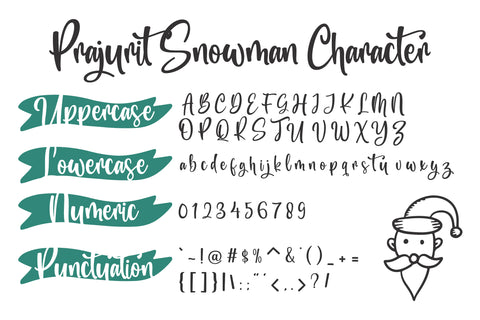 Prajurit Snowman - Beautiful and Romantic Handwritten Font Font ahweproject 