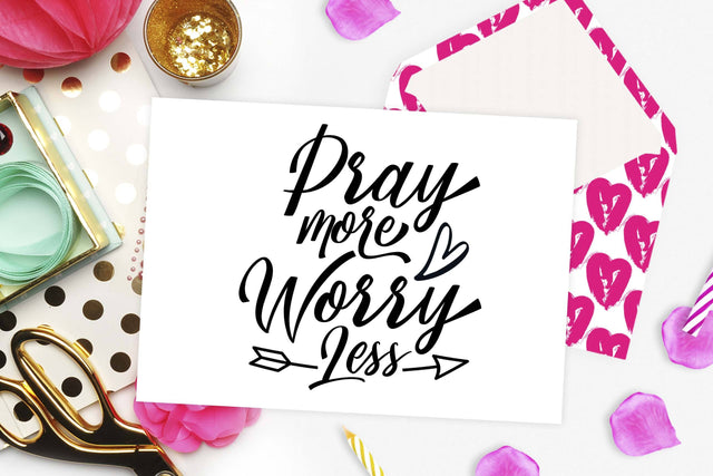 Pray more Worry less | Religious cut file | Arrow SVG TheBlackCatPrints 