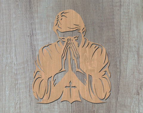 Prayer Laser SVG Cut File, Praying Hands Glowforge File, Prayer DXF, Prayer Wall Art SVG SVG HappyDesignStudio 