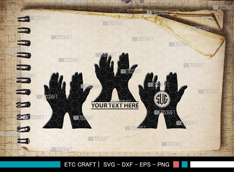 Praying Hand Monogram, Praying Hand Silhouette, Praying Hand SVG, Praying Svg, Prayer Svg, Christian Svg, SB00395 SVG ETC Craft 