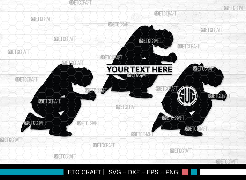 Praying Hand Monogram, Praying Hand Silhouette, Praying Hand SVG, Praying Svg, Prayer Svg, Christian Svg, SB00395 SVG ETC Craft 