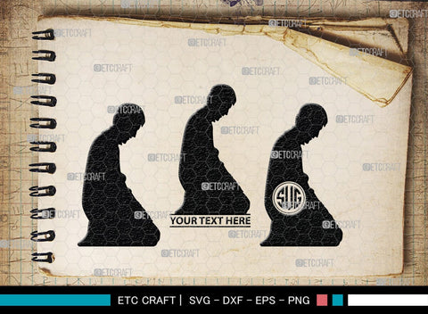 Praying Hand Monogram, Praying Hand Silhouette, Praying Hand SVG, Praying Svg, Prayer Svg, Christian Svg, SB00395 SVG ETC Craft 