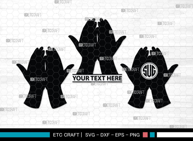 Praying Hand Monogram, Praying Hand Silhouette, Praying Hand SVG, Praying Svg, Prayer Svg, Christian Svg, SB00395 SVG ETC Craft 