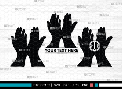 Praying Hand Monogram, Praying Hand Silhouette, Praying Hand SVG, Praying Svg, Prayer Svg, Christian Svg, SB00395 SVG ETC Craft 