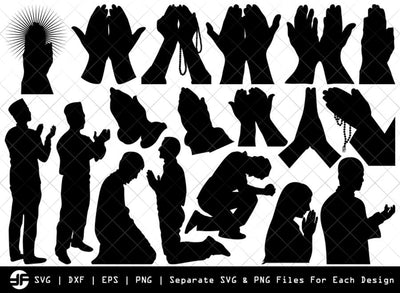 Praying Hand SVG | Faith Silhouette Bundle | SVG Cut File SVG ETC Craft 