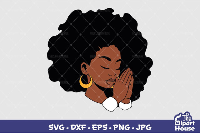 Praying Hands Afro Black Woman SVG The Clipart House 