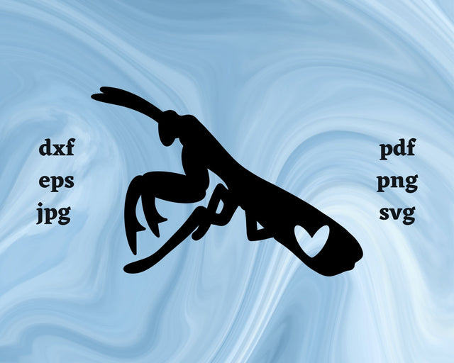 Praying Mantis Heart SVG Cut File SVG Northern Light SVG 
