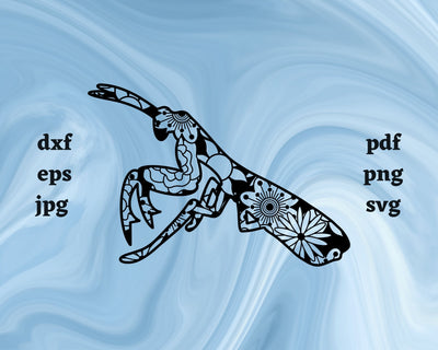 Praying Mantis Mandala SVG Cut File SVG Northern Light SVG 