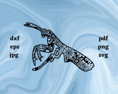 Praying Mantis Mandala SVG Cut File SVG Northern Light SVG 