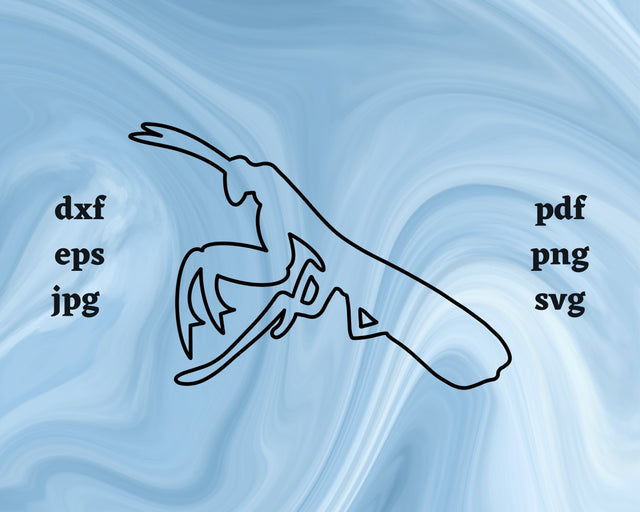 Praying Mantis Outline SVG Cut File SVG Northern Light SVG 