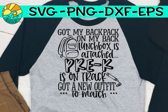 PRE-K - Back Pack - Lunchbox - SVG PNG EPS DXF SVG On the Beach Boutique 