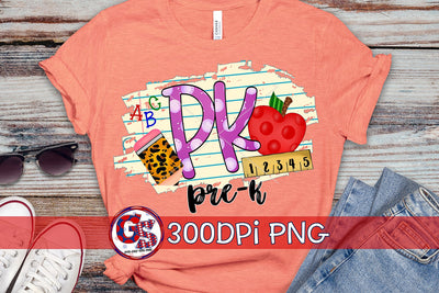Pre K Back to School PNG for Sublimation Sublimation Greedy Stitches 