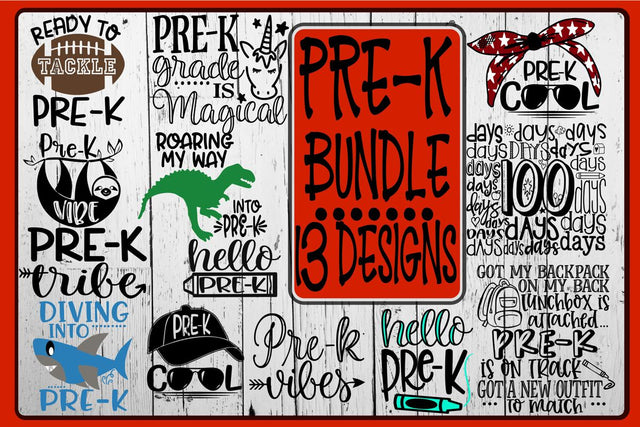 Pre-K Bundle - 13 Designs - SVG PNG EPS DXF SVG On the Beach Boutique