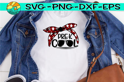 Pre K Cool - Bandana - Glasses - SVG PNG EPS DXF SVG On the Beach Boutique 