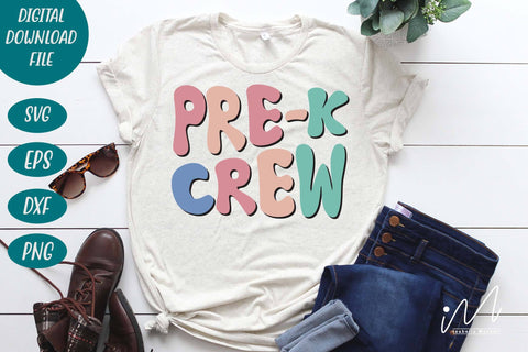 Pre-k crew svg, Pre-k t shirt svg, Pre-k teacher t shirt svg,Pre-k group shirt, Teacher t shirt, School svg, Back to school svg, cut files SVG Isabella Machell 