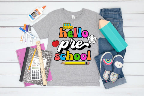 Pre-K First Day School Shirt PNG I Back to School Sublimation PNG Sublimation Happy Printables Club 