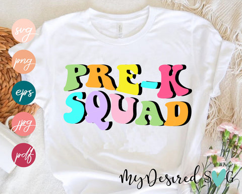 Pre-K squad SVG, Back to School Design, School Squad svg, Pre-K team svg, Preschool SVG, Funny teacher, files for cricut, Png Dxf Eps Pdf SVG MyDesiredSVG 