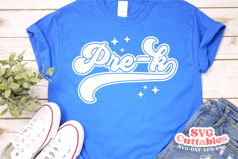 Pre-K svg - Pre-K Retro Swoosh Cut File - Teacher - svg - dxf - eps - png - Cut File - Silhouette - Cricut - Digital Download SVG Svg Cuttables 