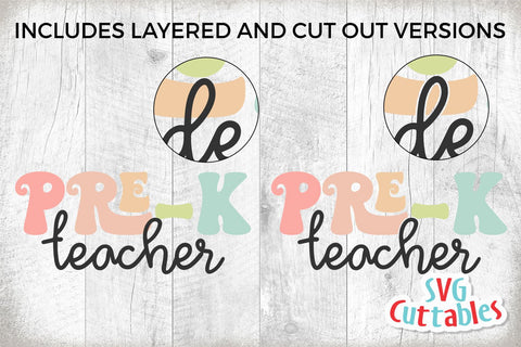 Pre-K Teacher svg - Pre-K Cut File - Teacher svg - dxf - eps - png - Cut File - Silhouette - Cricut - Digital Download SVG Svg Cuttables 