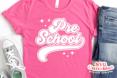 Pre School svg - Pre School Retro Swoosh Cut File - Teacher - svg - dxf - eps - png - Cut File - Silhouette - Cricut - Digital Download SVG Svg Cuttables 