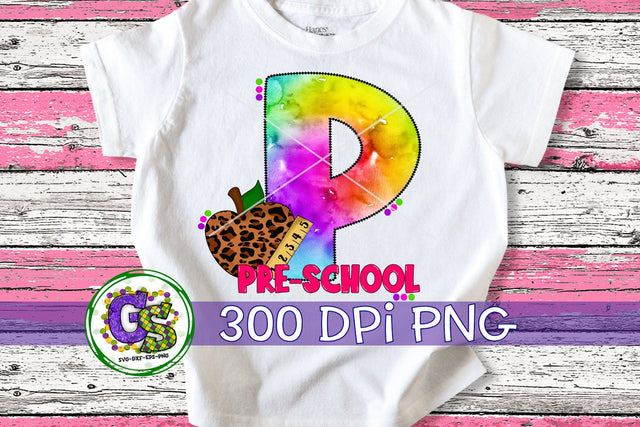 Pre-School Tie Dye PNG for Sublimation Sublimation Greedy Stitches 