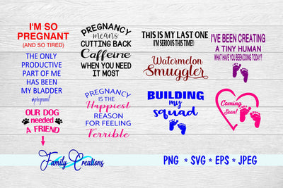 Pregnancy Bundle SVG Family Creations 