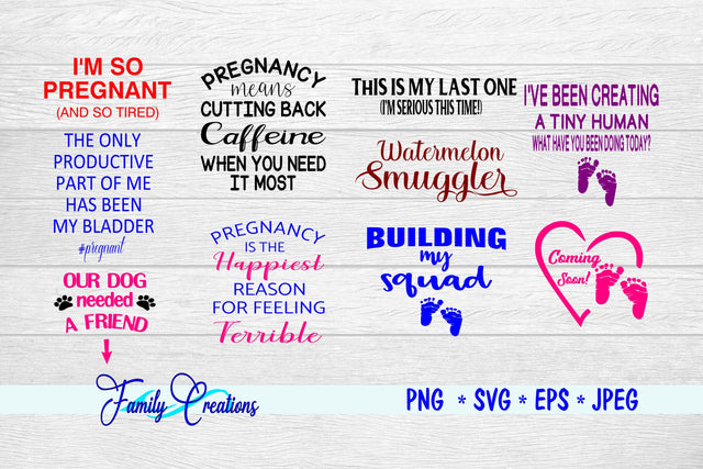 Pregnancy Bundle SVG Family Creations 