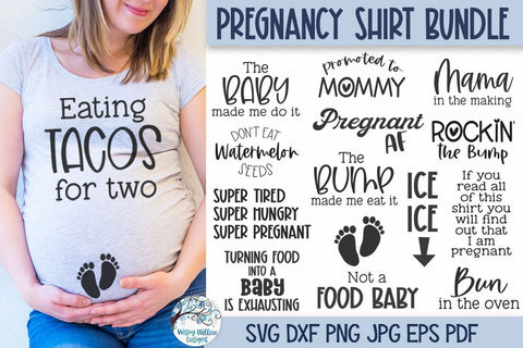 Pregnancy Shirt SVG Bundle SVG Wispy Willow Designs 