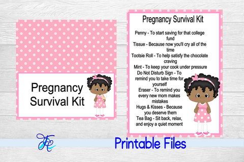 Pregnancy Survival Kit - Girl aa 3D Paper Family Creations 