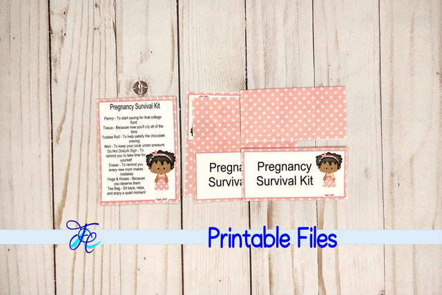 Pregnancy Survival Kit - Girl aa 3D Paper Family Creations 