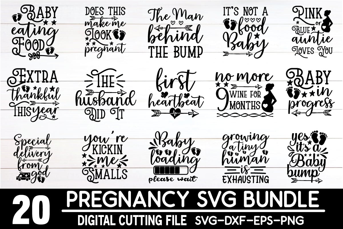 Baby Loading Pregnant Tee Shirt Design SVG DXF EPS Vector 