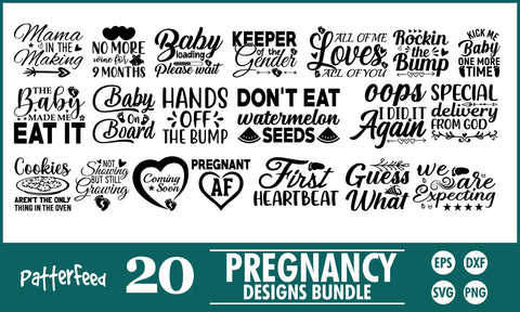 Pregnancy SVG Designs Bundle SVG PatternFeed8 