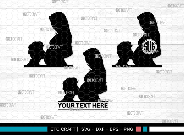 Pregnant Couple Monogram, Pregnant Couple Silhouette, Pregnant Couple SVG, Pregnant Svg, Husband And Wife Svg, SB00396 SVG ETC Craft 