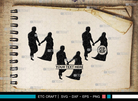 Pregnant Couple Monogram, Pregnant Couple Silhouette, Pregnant Couple SVG, Pregnant Svg, Husband And Wife Svg, SB00396 SVG ETC Craft 