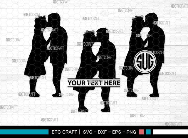 Pregnant Couple Monogram, Pregnant Couple Silhouette, Pregnant Couple SVG, Pregnant Svg, Husband And Wife Svg, SB00396 SVG ETC Craft 