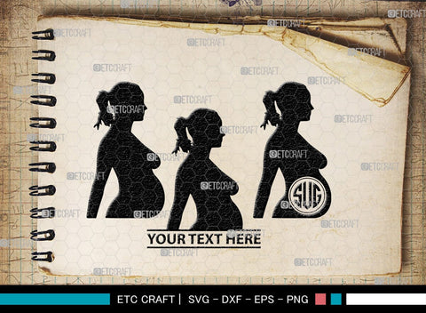 Pregnant Couple Monogram, Pregnant Couple Silhouette, Pregnant Couple SVG, Pregnant Svg, Husband And Wife Svg, SB00396 SVG ETC Craft 