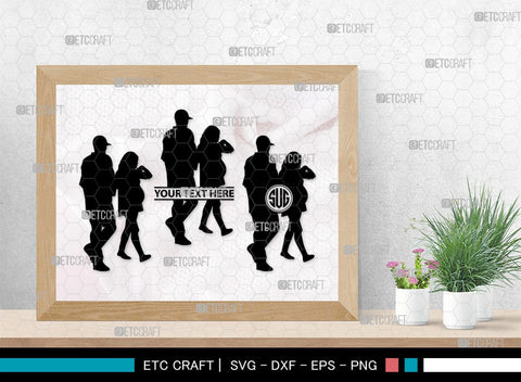 Pregnant Couple Monogram, Pregnant Couple Silhouette, Pregnant Couple SVG, Pregnant Svg, Husband And Wife Svg, SB00396 SVG ETC Craft 