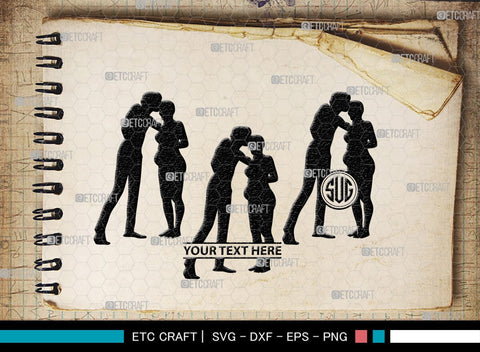 Pregnant Couple Monogram, Pregnant Couple Silhouette, Pregnant Couple SVG, Pregnant Svg, Husband And Wife Svg, SB00396 SVG ETC Craft 