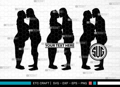 Pregnant Couple Monogram, Pregnant Couple Silhouette, Pregnant Couple SVG, Pregnant Svg, Husband And Wife Svg, SB00396 SVG ETC Craft 