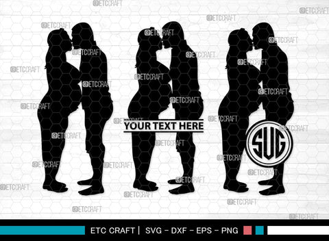 Pregnant Couple Monogram, Pregnant Couple Silhouette, Pregnant Couple SVG, Pregnant Svg, Husband And Wife Svg, SB00396 SVG ETC Craft 