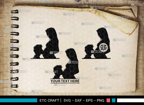 Pregnant Couple Monogram, Pregnant Couple Silhouette, Pregnant Couple SVG, Pregnant Svg, Husband And Wife Svg, SB00396 SVG ETC Craft 