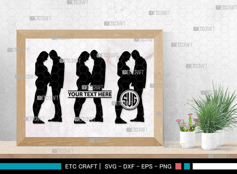 Pregnant Couple Monogram, Pregnant Couple Silhouette, Pregnant Couple SVG, Pregnant Svg, Husband And Wife Svg, SB00396 SVG ETC Craft 