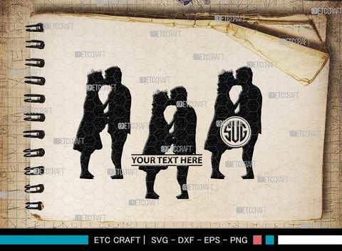 Pregnant Couple Monogram, Pregnant Couple Silhouette, Pregnant Couple SVG, Pregnant Svg, Husband And Wife Svg, SB00396 SVG ETC Craft 