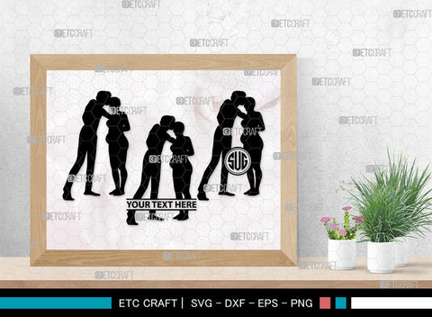 Pregnant Couple Monogram, Pregnant Couple Silhouette, Pregnant Couple SVG, Pregnant Svg, Husband And Wife Svg, SB00396 SVG ETC Craft 