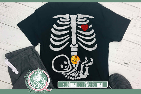 Pregnant Halloween Skeleton Sublimation Sublimation QueenBrat Digital Designs 